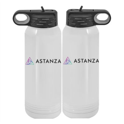 Printed - Custom 30 oz. White Stainless Steel Vacuum Insulated Water Bottle Thumbnail