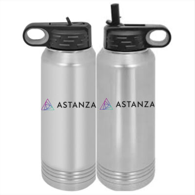 Printed -  Custom 30 oz. Silver Stainless Steel Vacuum Insulated Water Bottle Thumbnail